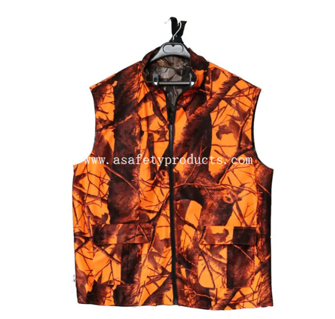 Woodland Camouflage Orange Hunting Vest Woodland Camouflage Orange Hunting Vest
