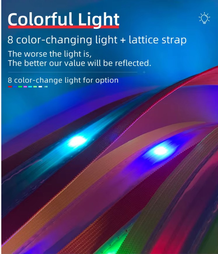 USB rechargeable LED running sash with 8-color LED lights USB rechargeable LED running sash with 8-color LED lights